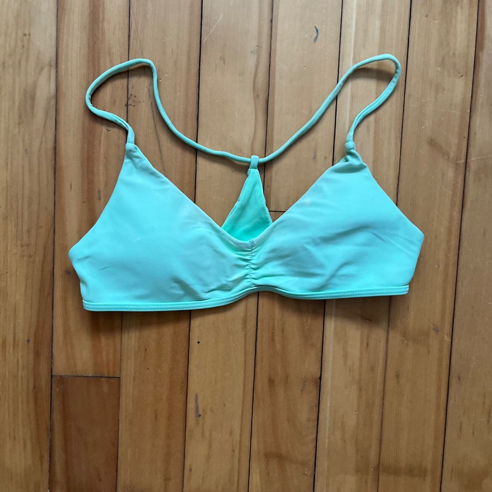 Hollister Swim Bikini Top Mint Green Strappy Triangle Size XS